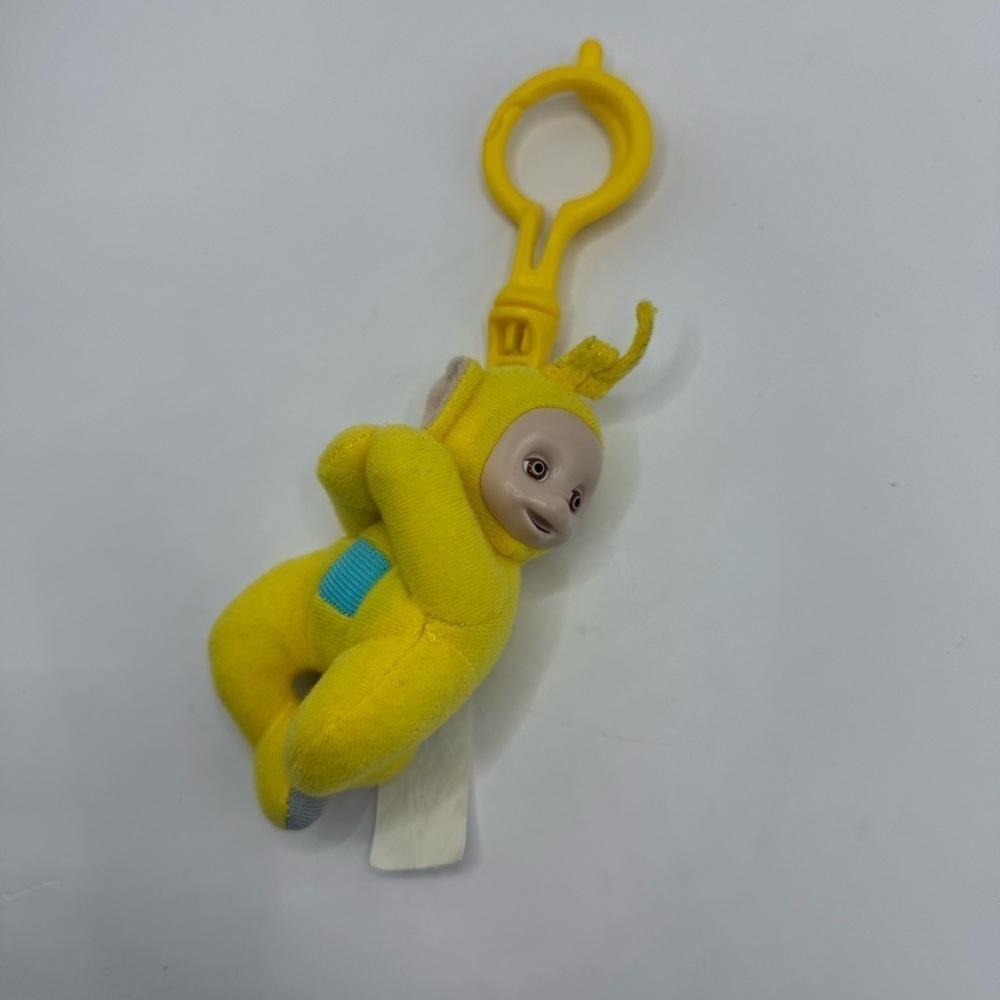 2000 Vintage Teletubbies Yellow Lala Clip Keychain Plush Hugger
